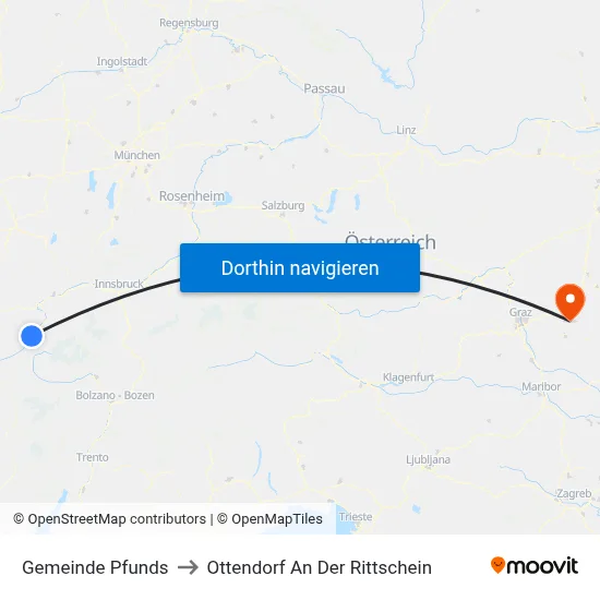 Gemeinde Pfunds to Ottendorf An Der Rittschein map