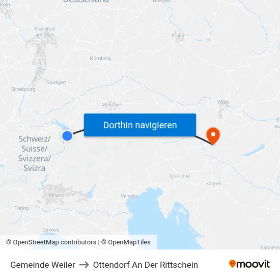 Gemeinde Weiler to Ottendorf An Der Rittschein map
