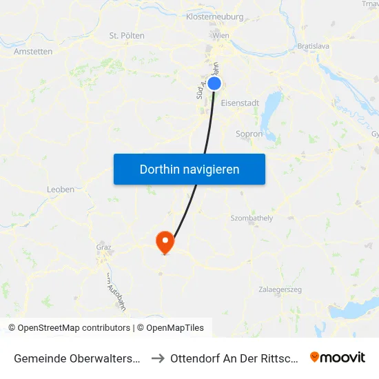 Gemeinde Oberwaltersdorf to Ottendorf An Der Rittschein map