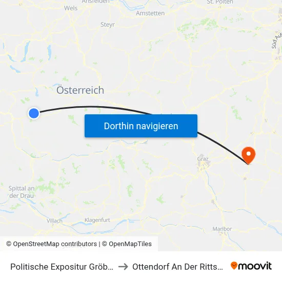 Politische Expositur Gröbming to Ottendorf An Der Rittschein map