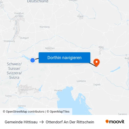 Gemeinde Hittisau to Ottendorf An Der Rittschein map