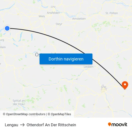 Lengau to Ottendorf An Der Rittschein map