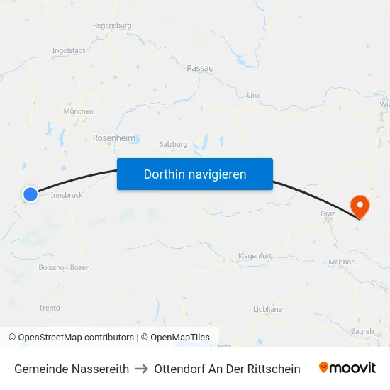 Gemeinde Nassereith to Ottendorf An Der Rittschein map