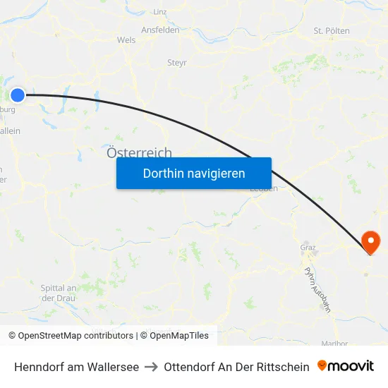 Henndorf am Wallersee to Ottendorf An Der Rittschein map