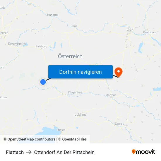 Flattach to Ottendorf An Der Rittschein map