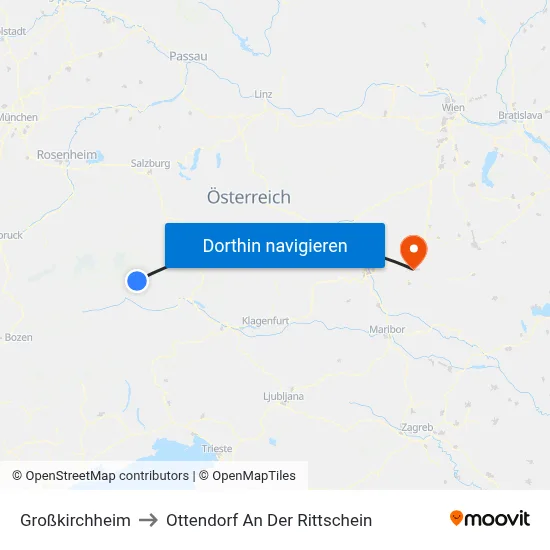 Großkirchheim to Ottendorf An Der Rittschein map