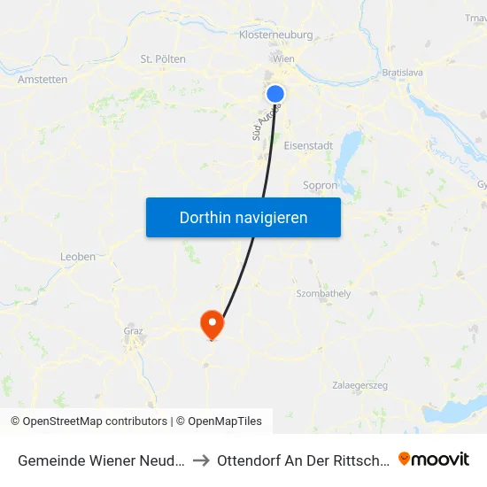 Gemeinde Wiener Neudorf to Ottendorf An Der Rittschein map