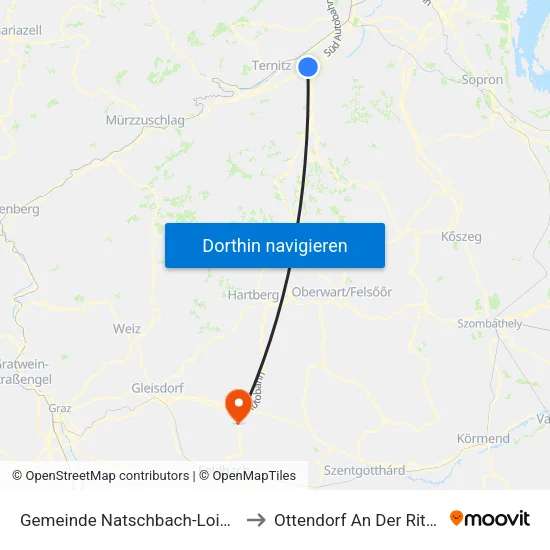 Gemeinde Natschbach-Loipersbach to Ottendorf An Der Rittschein map