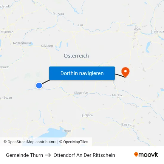 Gemeinde Thurn to Ottendorf An Der Rittschein map