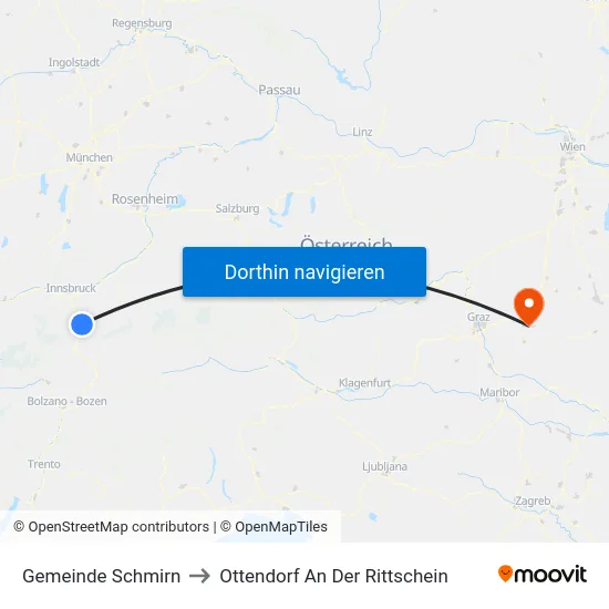 Gemeinde Schmirn to Ottendorf An Der Rittschein map