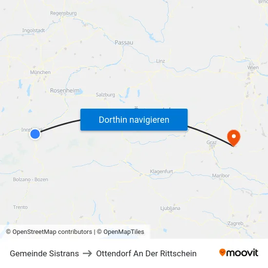 Gemeinde Sistrans to Ottendorf An Der Rittschein map