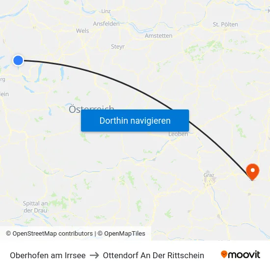 Oberhofen am Irrsee to Ottendorf An Der Rittschein map