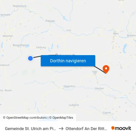 Gemeinde St. Ulrich am Pillersee to Ottendorf An Der Rittschein map