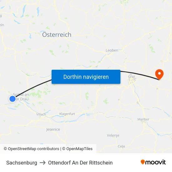 Sachsenburg to Ottendorf An Der Rittschein map