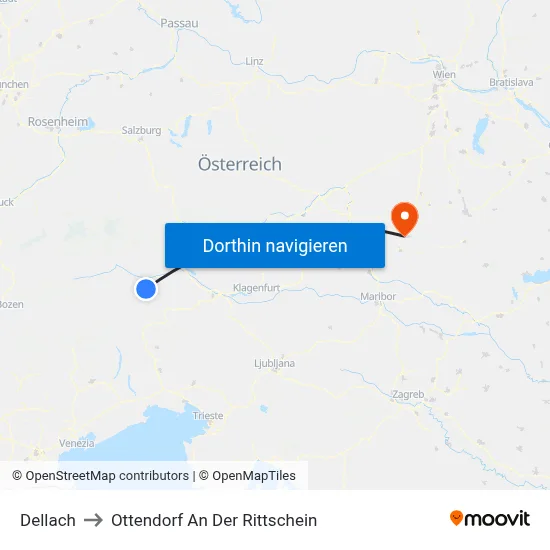 Dellach to Ottendorf An Der Rittschein map