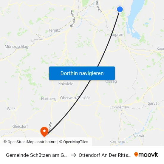 Gemeinde Schützen am Gebirge to Ottendorf An Der Rittschein map