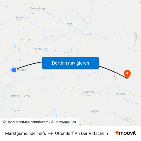 Marktgemeinde Telfs to Ottendorf An Der Rittschein map