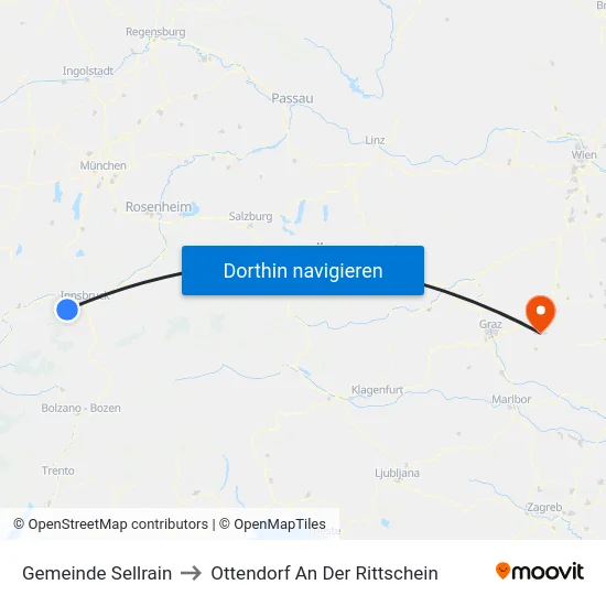 Gemeinde Sellrain to Ottendorf An Der Rittschein map