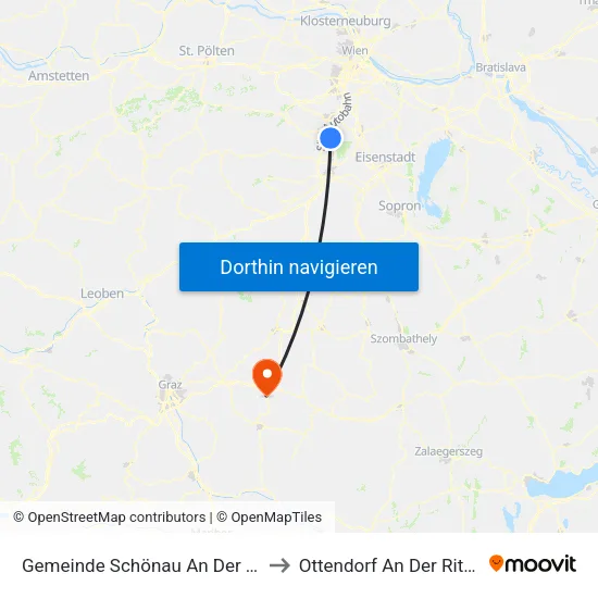 Gemeinde Schönau An Der Triesting to Ottendorf An Der Rittschein map