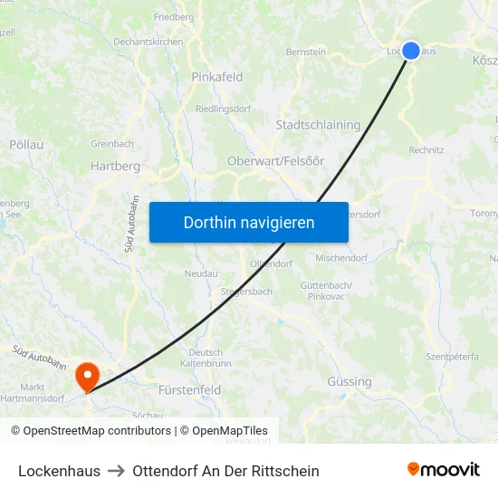 Lockenhaus to Ottendorf An Der Rittschein map