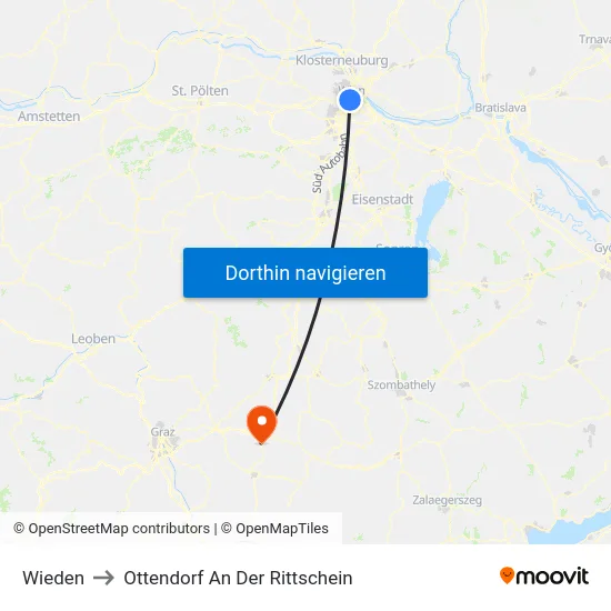 Wieden to Ottendorf An Der Rittschein map