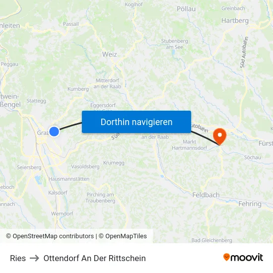 Ries to Ottendorf An Der Rittschein map