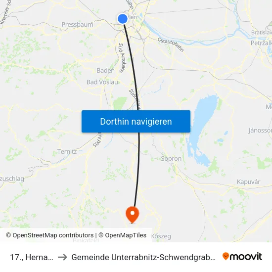 17., Hernals to Gemeinde Unterrabnitz-Schwendgraben map