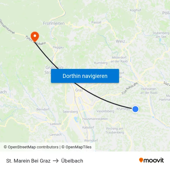 St. Marein Bei Graz to Übelbach map