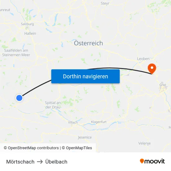 Mörtschach to Übelbach map