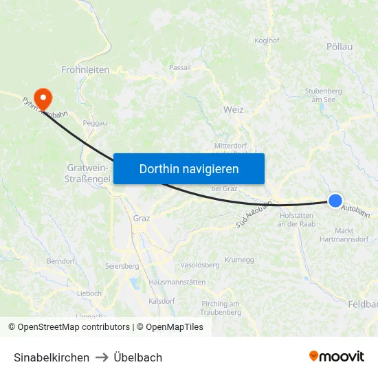 Sinabelkirchen to Übelbach map