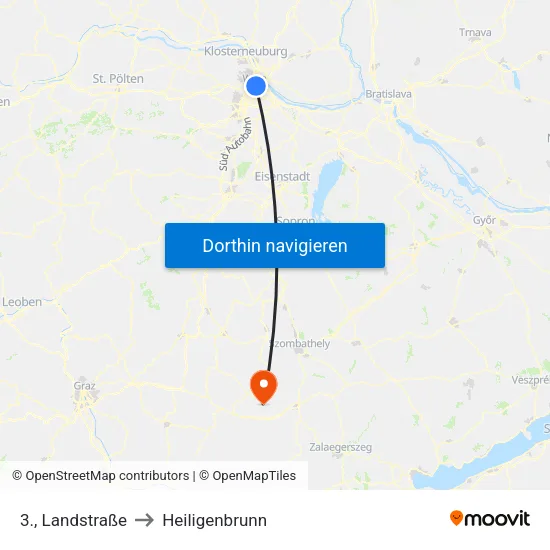 3., Landstraße to Heiligenbrunn map