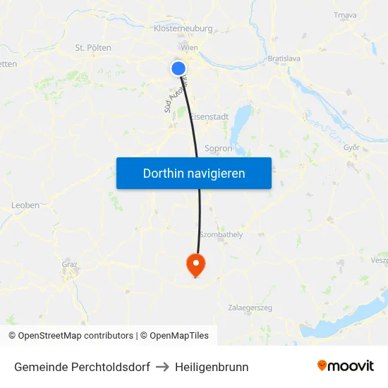 Gemeinde Perchtoldsdorf to Heiligenbrunn map
