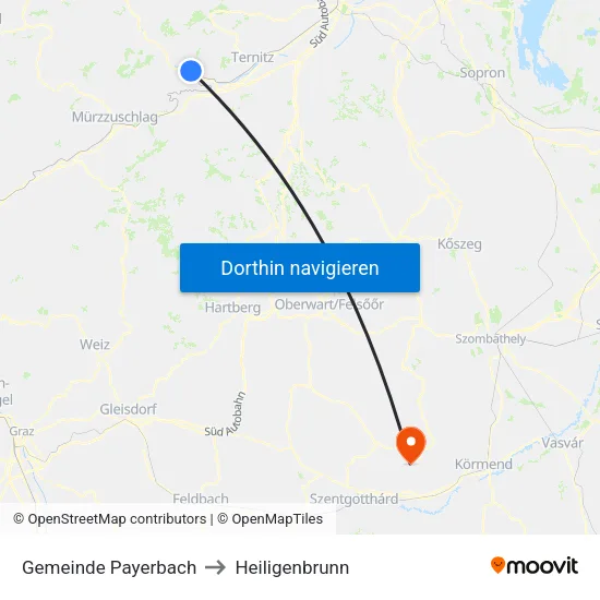 Gemeinde Payerbach to Heiligenbrunn map