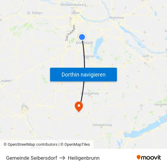 Gemeinde Seibersdorf to Heiligenbrunn map