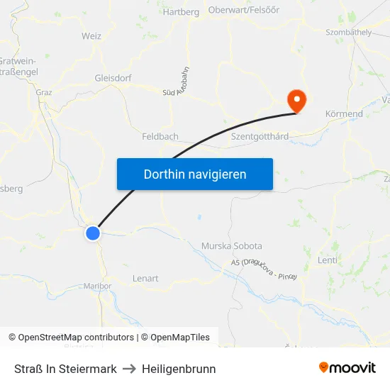 Straß In Steiermark to Heiligenbrunn map