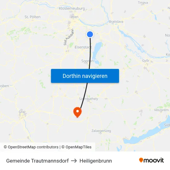 Gemeinde Trautmannsdorf to Heiligenbrunn map