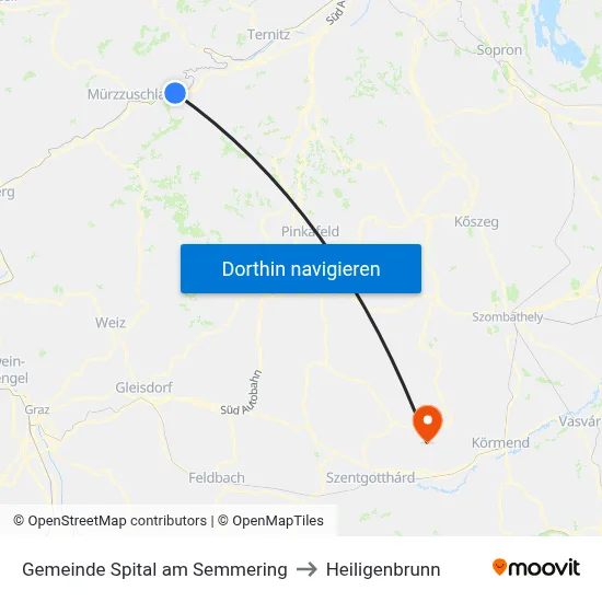 Gemeinde Spital am Semmering to Heiligenbrunn map