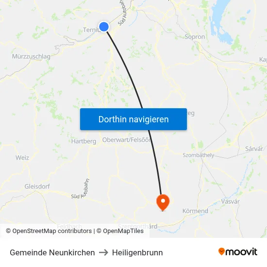 Gemeinde Neunkirchen to Heiligenbrunn map