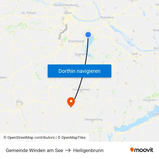 Gemeinde Winden am See to Heiligenbrunn map