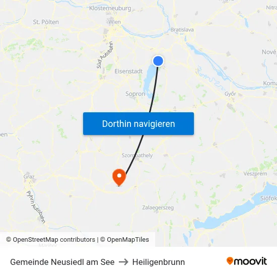 Gemeinde Neusiedl am See to Heiligenbrunn map