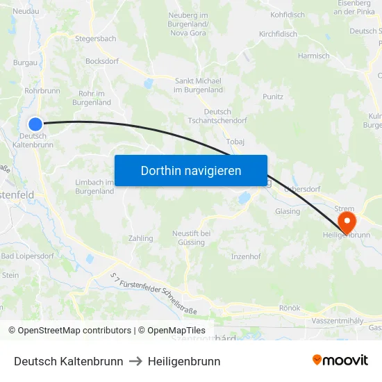 Deutsch Kaltenbrunn to Heiligenbrunn map