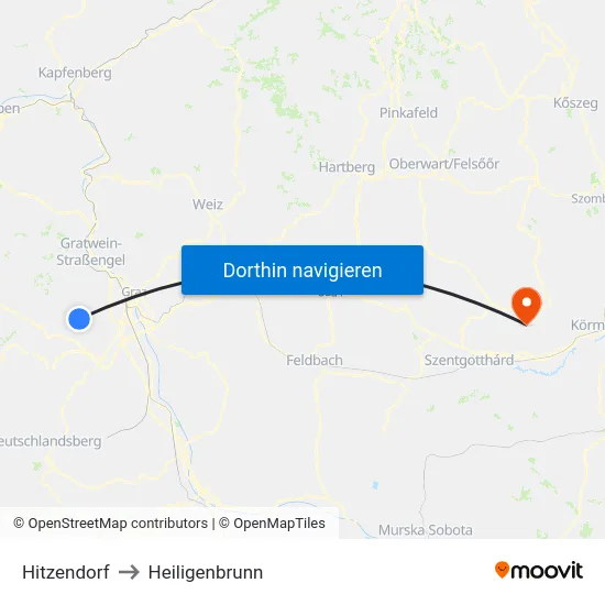 Hitzendorf to Heiligenbrunn map