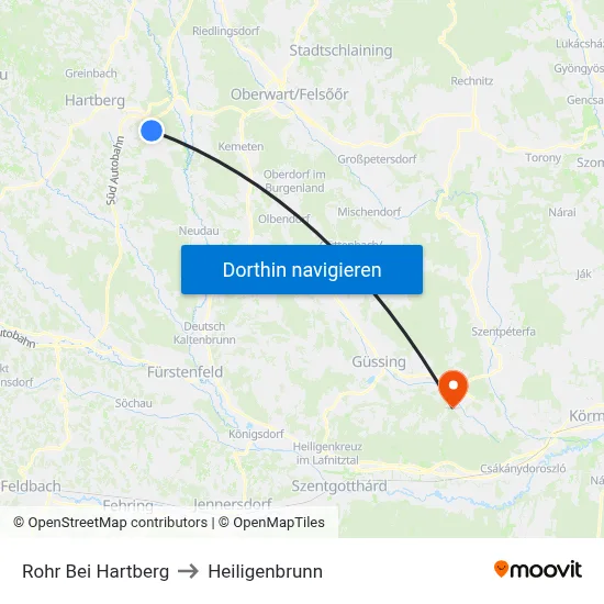 Rohr Bei Hartberg to Heiligenbrunn map