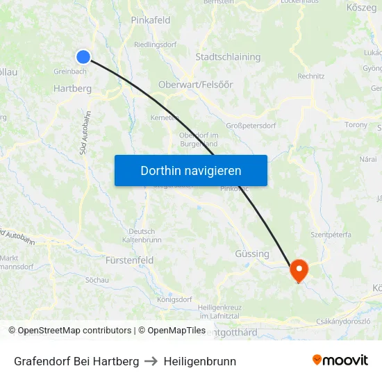 Grafendorf Bei Hartberg to Heiligenbrunn map