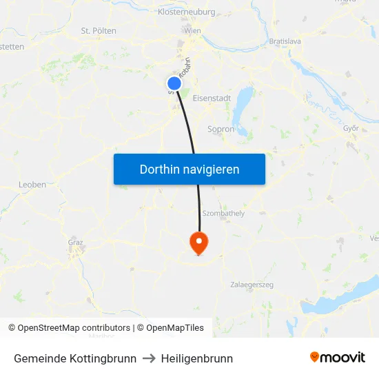Gemeinde Kottingbrunn to Heiligenbrunn map