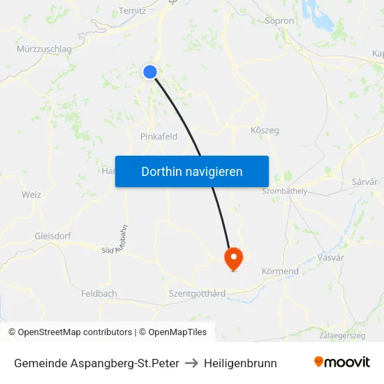 Gemeinde Aspangberg-St.Peter to Heiligenbrunn map