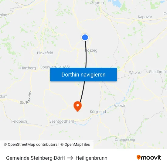 Gemeinde Steinberg-Dörfl to Heiligenbrunn map