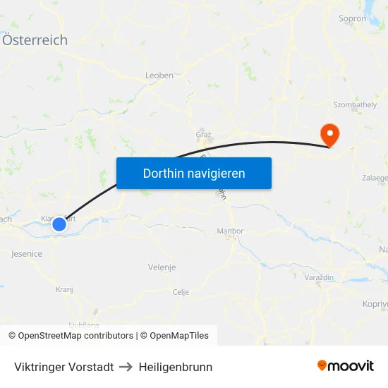 Viktringer Vorstadt to Heiligenbrunn map