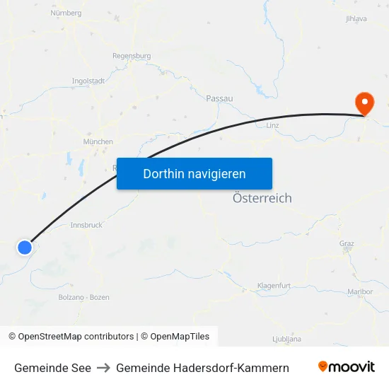 Gemeinde See to Gemeinde Hadersdorf-Kammern map