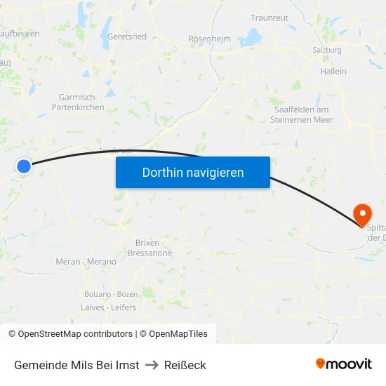 Gemeinde Mils Bei Imst to Reißeck map